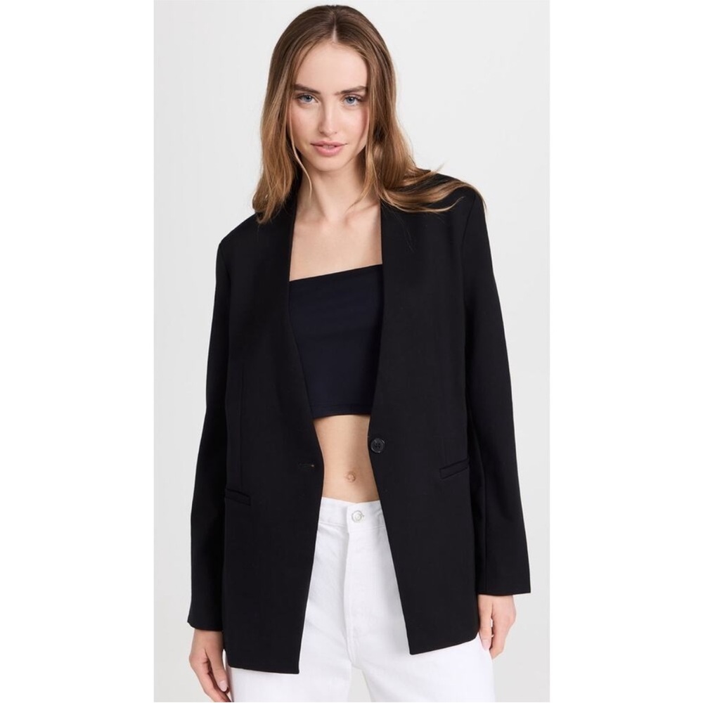 Spanx The Perfect Collarless Blazer 20384R‎ Classic Black Womens Size L